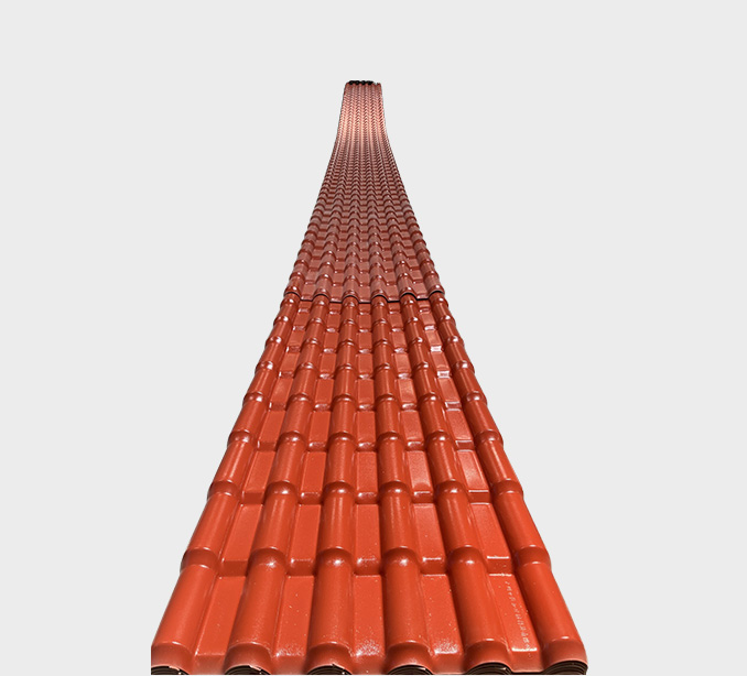 1050mm Brick Red ASA PVC UV Resistance Resin Roof Sheets